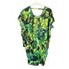 Šaty krátký rukáv dámské nadrozměrné (L-6XL)  Polská Móda PMF24SUMMER-2/DR (Velikost 2XL, Barva zelená)