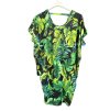 Šaty krátký rukáv dámské nadrozměrné (L-6XL)  Polská Móda PMF24SUMMER-2/DR (Velikost 2XL, Barva zelená)