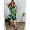 Šaty krátký rukáv dámské nadrozměrné (L-6XL)  Polská Móda PMF24SUMMER-2/DR (Velikost 2XL, Barva zelená)