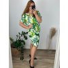 Šaty krátký rukáv dámské nadrozměrné (L-6XL)  Polská Móda PMF24SUMMER-6/DUR (Velikost L, Barva zelená)