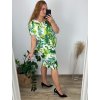 Šaty krátký rukáv dámské nadrozměrné (L-6XL)  Polská Móda PMF24SUMMER-6/DUR (Velikost L, Barva zelená)