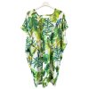 Šaty krátký rukáv dámské nadrozměrné (L-6XL)  Polská Móda PMF24SUMMER-6/DUR (Velikost L, Barva zelená)