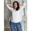 Tunika prodloužená košilová 3/4 dlouhý rukáv dámská nadrozměr (46/48/50 ONE SIZE) ITALSKá MODA IM7246236/DUR (Velikost 46/48/50, Barva bílá)