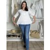 Tunika prodloužená košilová 3/4 dlouhý rukáv dámská nadrozměr (46/48/50 ONE SIZE) ITALSKá MODA IM7246236/DUR (Velikost 46/48/50, Barva bílá)