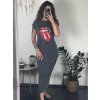 Šaty letní krátký rukáv dámské hardrock (S/M ONE SIZE) ITALSKÁ MÓDA IMM24M6645/DUR
