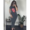 Šaty letní krátký rukáv dámské hardrock (S/M ONE SIZE) ITALSKÁ MÓDA IMM24M6645/DUR