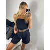 Kraťasy šortky s páskem dámské (S/M ONE SIZE) ITALSKÁ MÓDA IM724045/DUR (Velikost S/M/L, Barva bílá)