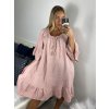 Šaty letní mušelínové carmen dámské (52/54/56 ONE SIZE) ITALSKÁ MÓDA IM424365/DU (Velikost 54/56, Barva bílá)