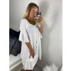 Šaty letní mušelínové carmen dámské (52/54/56 ONE SIZE) ITALSKÁ MÓDA IM424365/DU (Velikost 54/56, Barva bílá)