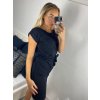 Šaty letní krátký rukáv dámské (S/M ONE SIZE) ITALSKÁ MÓDA  IMM23M6429B/DU (Velikost S/M/L, Barva Černá)