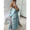 Šaty letní indické krátký rukáv dámské (S/M/L ONE SIZE) INDICKÁ MÓDA IMM24MAVIVA-7/DU (Velikost M/L, Barva modrá)