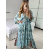 Šaty letní indické krátký rukáv dámské (S/M/L ONE SIZE) INDICKÁ MÓDA IMM24MAVIVA-7/DU (Velikost M/L, Barva modrá)