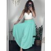 Sukně dlouhá dámská nadrozměr (46/48/50 ONE SIZE) ITALSKÁ MÓDA IMD24221 (Velikost 46/48/50, Barva zelená mintova)