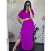 Šaty letní košilové s páskem krátký rukáv dámské (S/M/L ONE SIZE) ITALSKá MóDA IM424486/DR (Velikost M/L, Barva zelená mintova)