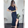 Šaty letní košilové s páskem krátký rukáv dámské (S/M/L ONE SIZE) ITALSKá MóDA IM424486/DR (Velikost M/L, Barva zelená mintova)