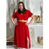 Šaty letní košilové s páskem krátký rukáv dámské (S/M/L ONE SIZE) ITALSKá MóDA IM424486/DR (Velikost M/L, Barva zelená mintova)