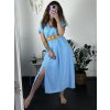 Šaty letní košilové s páskem krátký rukáv dámské (S/M/L ONE SIZE) ITALSKá MóDA IM424486/DR (Velikost M/L, Barva zelená mintova)