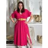 Šaty letní košilové s páskem krátký rukáv dámské (S/M/L ONE SIZE) ITALSKá MóDA IM424486/DR (Velikost M/L, Barva zelená mintova)