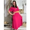 Šaty letní košilové s páskem krátký rukáv dámské (S/M/L ONE SIZE) ITALSKá MóDA IM424486/DR (Velikost M/L, Barva zelená mintova)