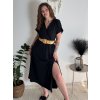 Šaty letní košilové s páskem krátký rukáv dámské (S/M/L ONE SIZE) ITALSKá MóDA IM424486/DR (Velikost M/L, Barva zelená mintova)