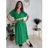 Šaty letní košilové s páskem krátký rukáv dámské (S/M/L ONE SIZE) ITALSKá MóDA IM424486/DR (Velikost M/L, Barva zelená mintova)