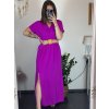 Šaty letní košilové s páskem krátký rukáv dámské (S/M/L ONE SIZE) ITALSKá MóDA IM424486/DR (Velikost M/L, Barva zelená mintova)