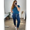Kalhoty bavlněné dámské nadrozměr (XL/2XL ONE SIZE) ITALSKá MóDA IM424LAMIA/DR (Velikost XL/2XL, Barva tmavě modrá)