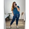 Kalhoty bavlněné dámské nadrozměr (XL/2XL ONE SIZE) ITALSKá MóDA IM424LAMIA/DR (Velikost XL/2XL, Barva tmavě modrá)