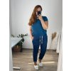 Kalhoty bavlněné dámské nadrozměr (XL/2XL ONE SIZE) ITALSKá MóDA IM424LAMIA/DR (Velikost XL/2XL, Barva tmavě modrá)