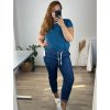 Kalhoty bavlněné dámské nadrozměr (XL/2XL ONE SIZE) ITALSKá MóDA IM424LAMIA/DR (Velikost XL/2XL, Barva tmavě modrá)