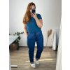 Kalhoty bavlněné dámské nadrozměr (XL/2XL/3XL ONE SIZE) ITALSKá MóDA IM42415009/DR (Velikost 2XL/3XL, Barva tmavě modrá)