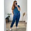 Kalhoty bavlněné dámské nadrozměr (XL/2XL/3XL ONE SIZE) ITALSKá MóDA IM42415009/DR (Velikost 2XL/3XL, Barva tmavě modrá)