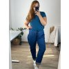 Kalhoty bavlněné dámské nadrozměr (XL/2XL/3XL ONE SIZE) ITALSKá MóDA IM42415009/DR (Velikost 2XL/3XL, Barva tmavě modrá)