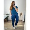 Kalhoty bavlněné dámské nadrozměr (XL/2XL/3XL ONE SIZE) ITALSKá MóDA IM42415009/DR (Velikost 2XL/3XL, Barva tmavě modrá)