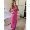 Šaty dlouhé letní elegantní na ramínka dámské (S/M ONE SIZE) ITALSKÁ MÓDA IMPBB24H6536/DU (Velikost S/M/L, Barva béžová)