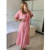 Šaty dlouhé letní mušelínové krátký rukáv dámské (S/M ONE SIZE) ITALSKÁ MÓDA IMWCH24569-3/DU (Velikost S/M/L, Barva růžová)