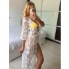 Župan přehoz krajkový letní přes plavky dámský (S/M/L ONE SIZE) ITALSKÁ MÓDA ORC24KS18/DU (Velikost M/L, Barva bílá)