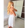 Šaty krátké háčkované letní na ramínka dámské (S/M ONE SIZE) ITALSKÁ MÓDA IMPSH2488382/DU (Velikost S/M/L, Barva bílá)