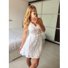 Šaty krátké háčkované letní na ramínka dámské (S/M ONE SIZE) ITALSKÁ MÓDA IMPSH2488382/DU (Velikost S/M/L, Barva bílá)