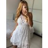 Šaty krátké háčkované letní na ramínka dámské (S/M ONE SIZE) ITALSKÁ MÓDA IMPSH2488383/DU (Velikost S/M/L, Barva bílá)