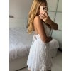 Šaty krátké háčkované letní na ramínka dámské (S/M ONE SIZE) ITALSKÁ MÓDA IMPSH2488383/DU