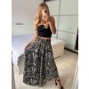 Kalhoty letní sukňové dlouhé dámské (S/M/L ONE SIZE) ITALSKÁ MÓDA IMD247023-1/DUR (Velikost M/L, Barva Černo-bílá)