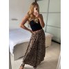 Kalhoty letní sukňové dlouhé dámské (S/M/L ONE SIZE) ITALSKÁ MÓDA IMD247023-3/DUR (Velikost M/L, Barva hnědá leopard)