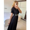 Šaty dlouhé krátký rukáv dámské (S/M/L ONE SIZE) ITALSKÁ MÓDA IMWCN24072/DU