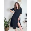 Šaty dlouhé letní mušelínové krátký rukáv dámské (S/M/L ONE SIZE) ITALSKÁ MÓDA IM424404/DU