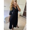 Šaty dlouhé letní mušelínové krátký rukáv dámské (S/M/L ONE SIZE) ITALSKÁ MÓDA IM424404/DU