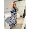 Šaty dlouhé elegantní krátký rukáv dámské (S/M ONE SIZE) ITALSKÁ MODA IMM247277/DUR (Velikost S/M/L, Barva modrá)