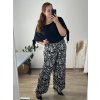 Kalhoty letní dlouhé dámské nadrozměr (54/56 ONE SIZE) ITALSKÁ MÓDA IMWEC24WILD-1/DR (Velikost 54/56, Barva Černá)