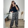 Kalhoty letní dlouhé dámské nadrozměr (54/56 ONE SIZE) ITALSKÁ MÓDA IMWEC24WILD-1/DR (Velikost 54/56, Barva Černá)