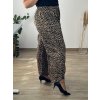 Kalhoty letní dlouhé dámské nadrozměr (54/56 ONE SIZE) ITALSKÁ MÓDA IMWEC24WILD-3/DR (Velikost 54/56, Barva hnědá leopard)